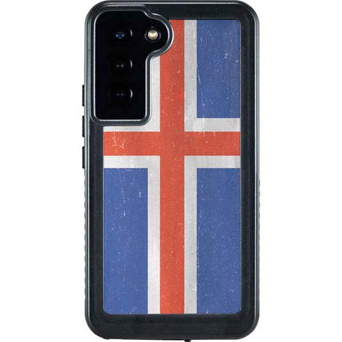 Iceland Flag Distressed Galaxy S24 Plus Waterproof Case